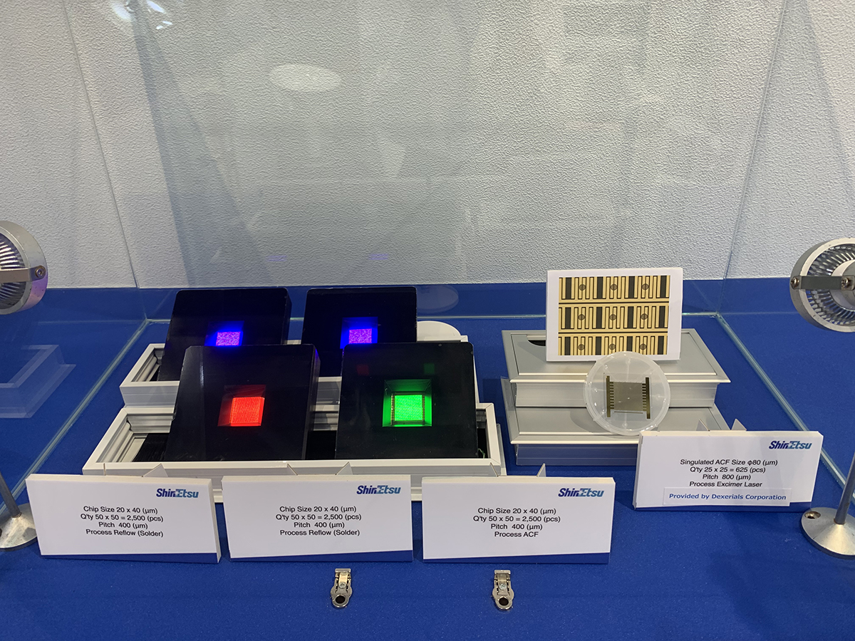 Micro LED lighted samples by Shin-Etsu Micro LED Process